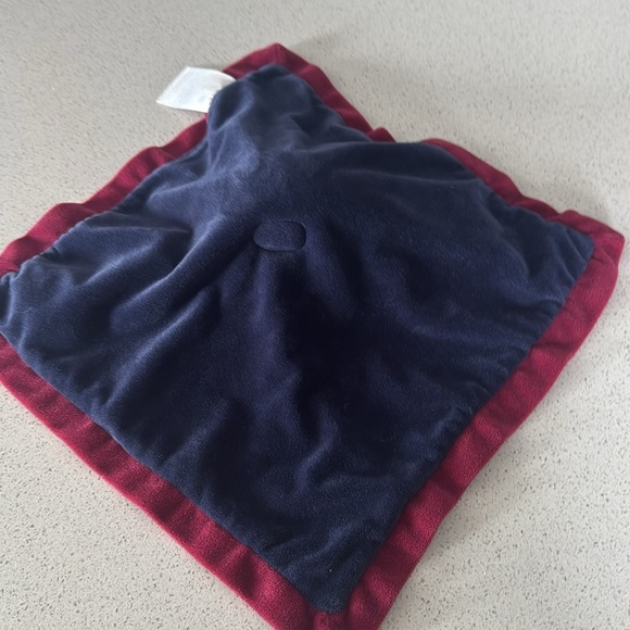 Navy and Red Football Baby Blanket - Picture 4 of 5